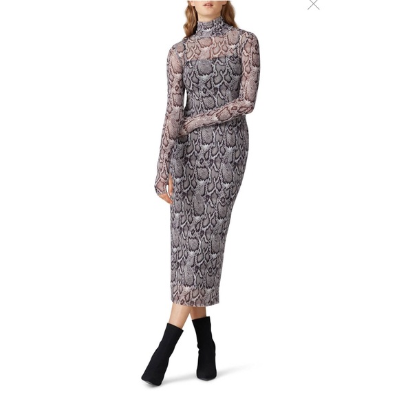 Afrmshailene Snake Mesh Dress 